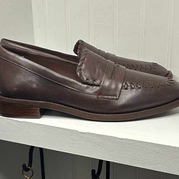 Schutz Lenon Leather Flat in Brown Size 11 - Picture 4 of 8